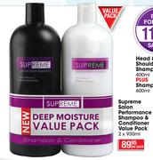 Supreme Salon Performance Shampoo & Conditioner Value Pack-2X930ml Per Pack