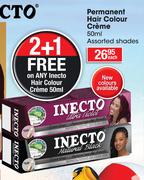 Inecto Permanent Hair Colour Creme Assorted Shades-50ml Each