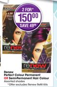 Renew Perfect Colour Permanent Or Semi Permanent Hair Colour Assorted Shades-For 2