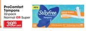 Stayfree Pro Comfort Tampons 32 Pack Normal Or Super-Per Pack