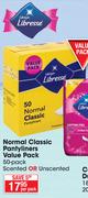 Libresse Normal Classic Pantyliners Value Pack 50 Pack Scented Or Unscented-Per Pack