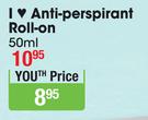 Lentheric I Love Anti Perpirant Roll On-50ml