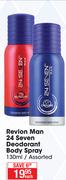 Revlon Man 24 Seven Deodorant Body Spray Assorted-130ml Each