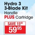 Schick Hydro 3 Kit 3-Blade Handle Plus Cartridge