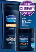 Vaseline Men Body Lotion Or Cream-400ml Each