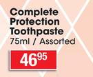 Sensodyne Complete Protection Toothpaste Assorted-75ml
