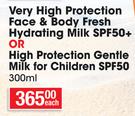 Vichy Very High Protection Face & Body Fresh Hydrating Milk SPF50-300ml Each
