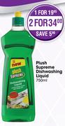 Plush Supreme Dishwashing Liquid-2X750ml 