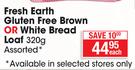 Fresh Earth Gluten Free Brown Or White Bread Loaf 320g Assorted-Each