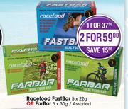 Racefood FastBar 5x22g Or Farbar 5x30g Assorted-Each