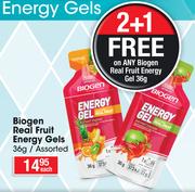 Biogen Real Fruit Energy Gels Assorted-36g Each