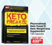 Pharmafreak Keto Freak kf Keto Weight-Loss Supplements-120 Capsules