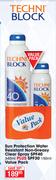 Techni Block Sun Protection Water Resistant Non Greasy Clear Spray SPF40-340ml Plus SPF30-150ml 