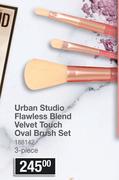 Urban Studio 3 Piece Flawless Blend Velvet Touch Oval Brush Set