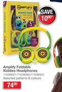 Amplify Foldable Kiddies Headphones Assorted Patterns & Colours