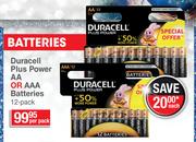 Duracell Plus Power AA Or AAA Batteries 12 Pack-Per Pack