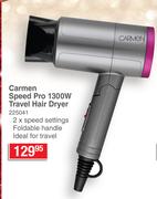 Carmen Speed Pro 1300W Travel Hair Dryer 