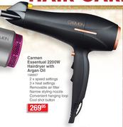 Carmen Essential 2200W Hairdryer With Argan Oil