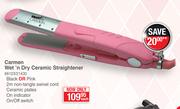 Carmen Wet 'n Dry Ceramic Straightener-Each