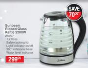 Sunbeam 2200W Ribbed Glass Kettle