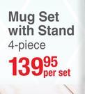4 Piece Mug Set With Stand-Per Set