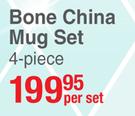 Bone China 4 Piece Mug Set-Per Set