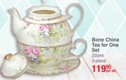 Bone China 3 Piece 250ml Tea For One Set-Per Set