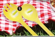 Bamboo Salad Spoon Or Fork (Assorted Colours)-Each