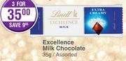 Lindt Excellence Milk Chocolate Assorted-3 x 35g