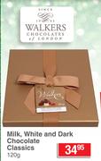 Walkers Milk, White And Dark Chocolate Classics-120g
