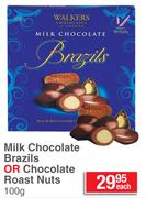Walkers Milk Chocolate Brazils Or Chocolate Roast With Nuts-100g Each