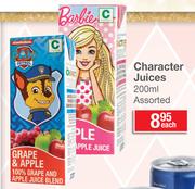 Character Juices Assorted-200ml Each