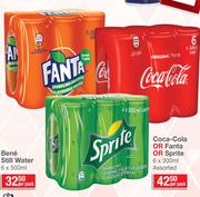 Coca Cola Or Fanta Or Sprite Assorted-6 x 300ml Per Pack