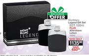 Montblanc Legend Gift Set Of EDT-100ml Plus Aftershave Lotion-100ml