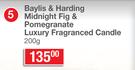Baylis & Harding Midnight Fig & Pomegranate Luxury Fragranced Candle-200g 