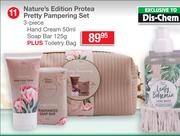 Nature's Edition Protea Pretty Pampering Set 3Piece Of Hand Cream 50ml, Soap Bar 125g + Toiletry Bag