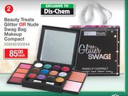 Beauty Treats Glitter Or Nude Swag Bag Makeup Compact-Each