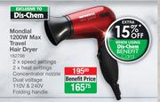 Mondial 1200W Max Travel Hair Dryer