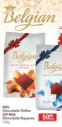 Belgian Milk Chocolate Toffee Or Milk Chocolate Squares-153g Each
