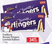 Cadburt Snowy Fingers Limited Edition-115g Each