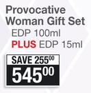 Elizabeth Arden Provocative Women Gift Set Of EDP 100ml Plus EDP 15ml