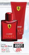 Ferrari Red Or Black EDT 125ml Plus Body Wash 400ml-For Both