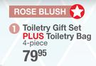 Nature's Nourishment Rose Blush Toiletry Gift Set Plus Toiletry Bag 4 Piece