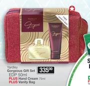 Yardley Gorgeous Gift Set Of EDP 50ml + Hand Cream 75ml + Vanity Bag