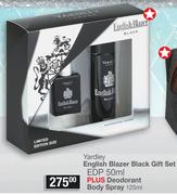 Yardley English Blazer Black Gift Set Of EDP 50ml + Deodorant Body Spray 125ml