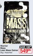 Warrior Mass Lean Mass Gainer Assorted-5 Kg