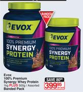 Evox 100% Premium Synergy Whey Protein 1kg Plus 500g-Per Pack