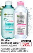 Garnier Micellar Cleansing Water-400ml Each
