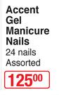 Impress Accent Gel Manicure Nails 24 Nails Assorted