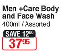 Dove Men+Care Body And Face Wash Assorted-400ml